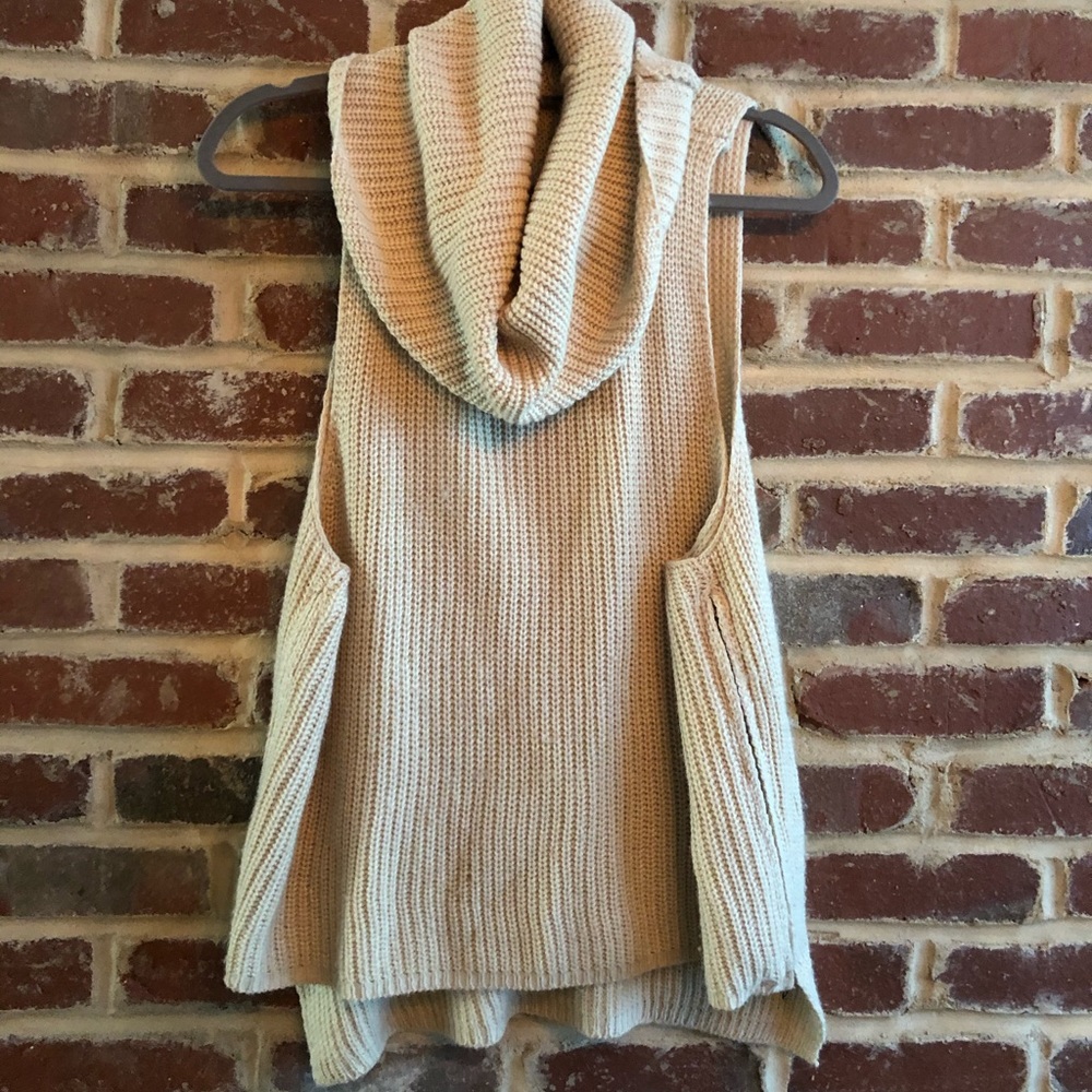 Cowl-neck sweater tank